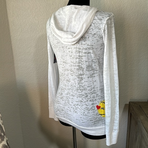 Love All Tennis Womens Burnout Hoodie Size Small in White - Picture 3 of 10